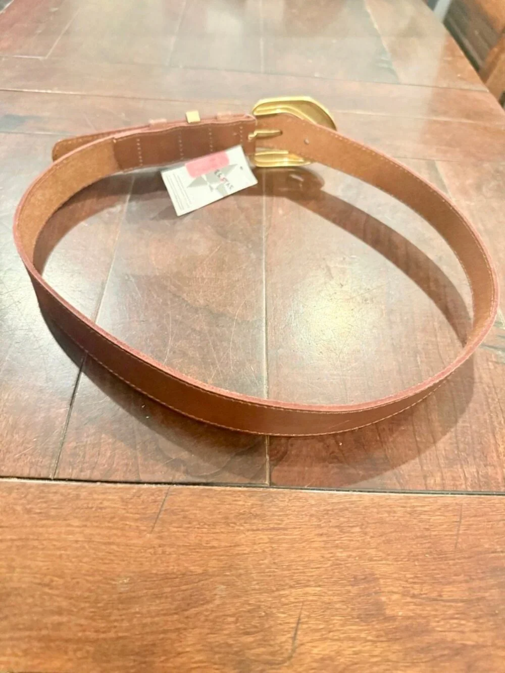 New! Anthropologie Everstar Western Brown Leather Belt with Studs Size Medium